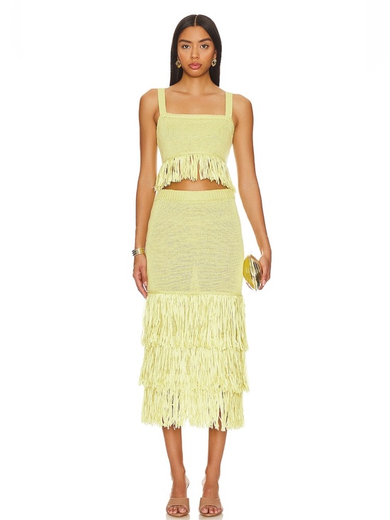 REVOLVE Dresses & Skirts - SAYLOR Fringe Tiered Midi Set